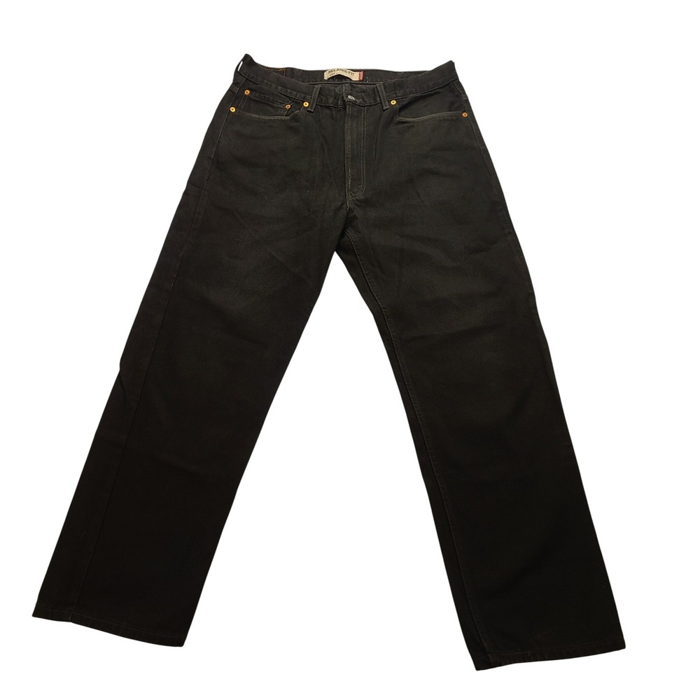 Levis 550 Relaxed Fit Black Denim Jeans Mens 38x32‎ Pants Five Pocket Zip Fly
